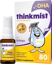 Ddrops CLAS124; Thinkmist Kids DHA Omega33, 80 Spreys - Denní tekutý Omega33 dodatek - Podporuje zdravé funkce mozku / vize. Žádné sladké žvýkačky, Non- GMO