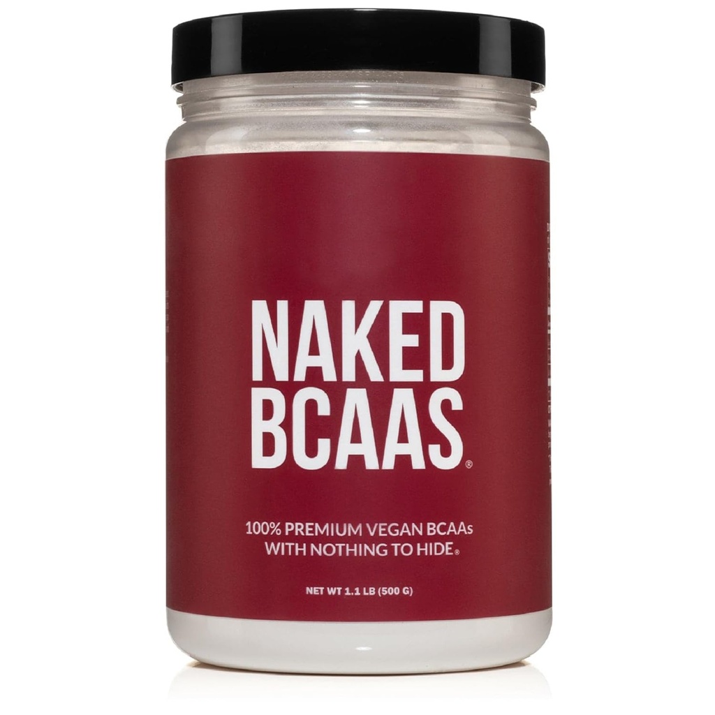 NAKED BCAA Aminokyseliny prášek, Pouze 1 ingredience, Čistá 2: 1: 1 Vzorec, Vegan Neochucené rozvětvené řetězce Aminokyseliny, Instantized všechny přírodní BCAA dodatek - 500 Grams, 100 Servings