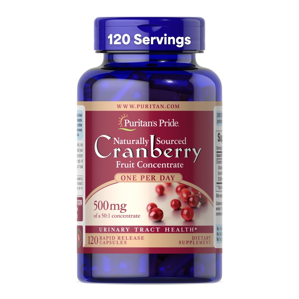 Puritánova pýcha jeden den Cranberry - 120 Kapsle podporuje močové zdraví