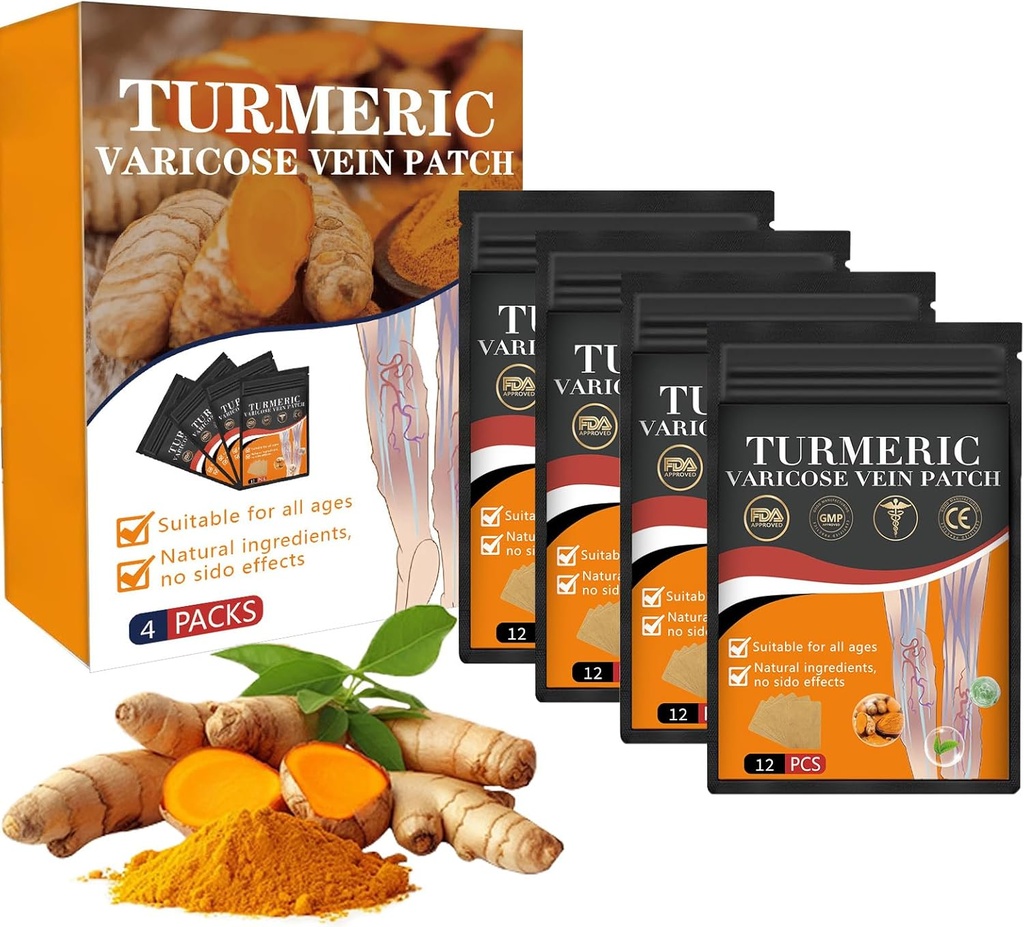 1 Box Furnume Turmeric Varicose Vein Patch - 2024 Nové Turmeric Vein Patch, Přirozeně uvolňuje varicose Veins in Legs and Spiders