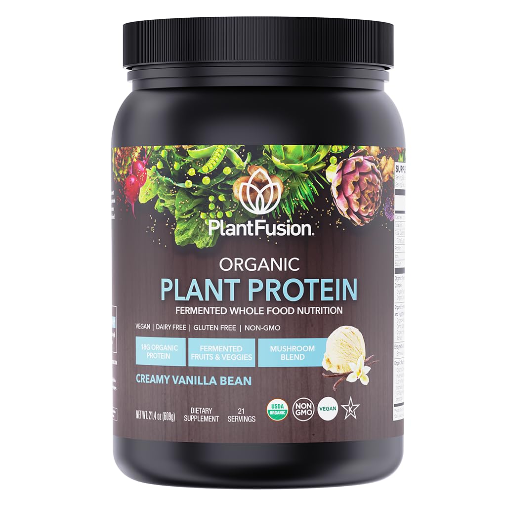 SOTRU Organic Vegan Protein Powder - All Food, Plant Based Protein Powder with Green Superfoods, Enzymes & Probiotics - USDA Certified Organic, Non- GMO, Gluten- Free - Vanilla 18.5 oz, 21 Servings