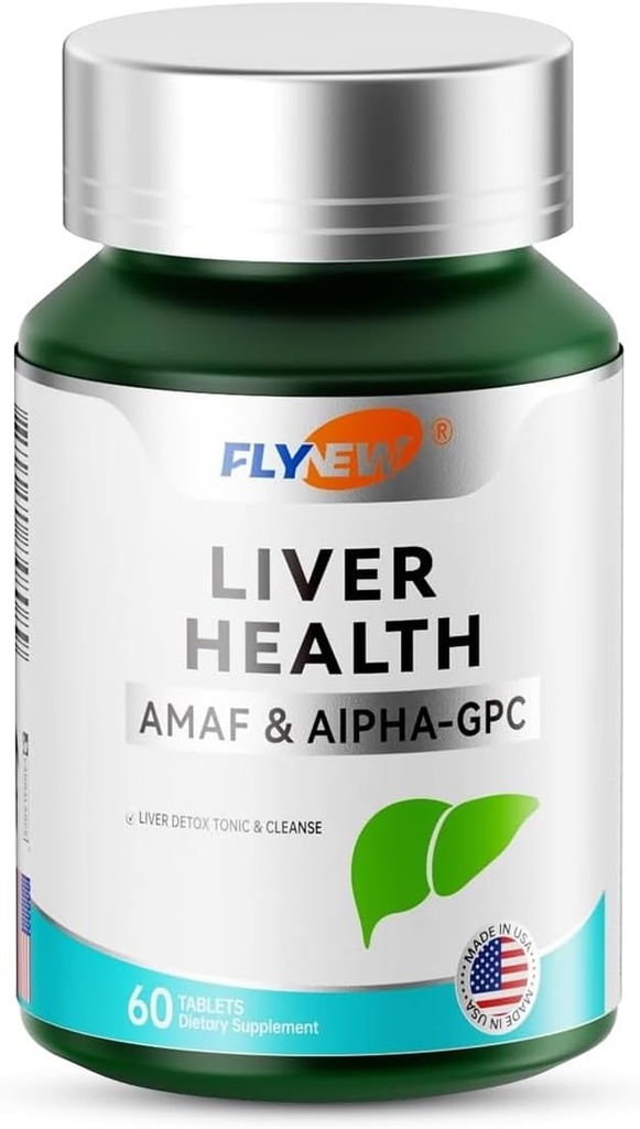 Zdraví jater, detox & opravy, Podpora jater Made in USA, NADH & Alpha-GPC, PQQ, L- Theanine, GMP, 60 Tablet