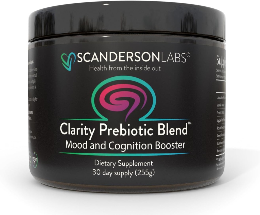 Clarity Prebiotic Blend - Optimalizovat Gut a Mood přes Gut- Brain osa - jeden měsíc dodávky - snadné použití, jeden Scoop směsi s kapalinou nebo jídlem - Vegan, Soy- Free, gluten- Free, Non- GMO