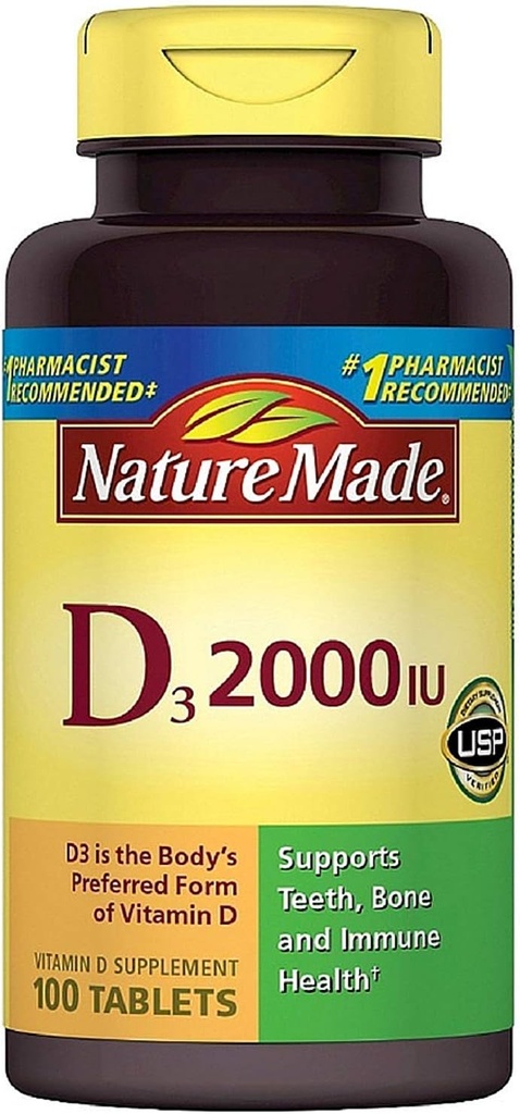 Nature Made Vitamin D3 2000 IU Tablety 100 ea (Balení po 11)