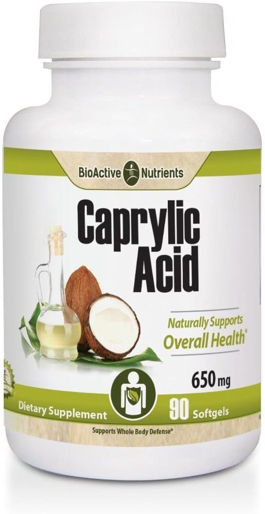 BIOACTIVE NUTRIENTY - Capyl Acid - 600mg - 100 Softgels - Doplněk pro Gut and Digestive Health, GI Balance, Gastrointestinální podpora, a střevní zdraví, gluten zdarma