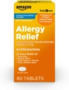 Basic Care 24 hodinová alergie Relief, Levocetirizin Dihydrochloridové tablety, 5 mg antihistaminikum pro močení, Runny Nose, Itchy Nose nebo Krk a Itchy, Watery Eyes, 80 Count Pack