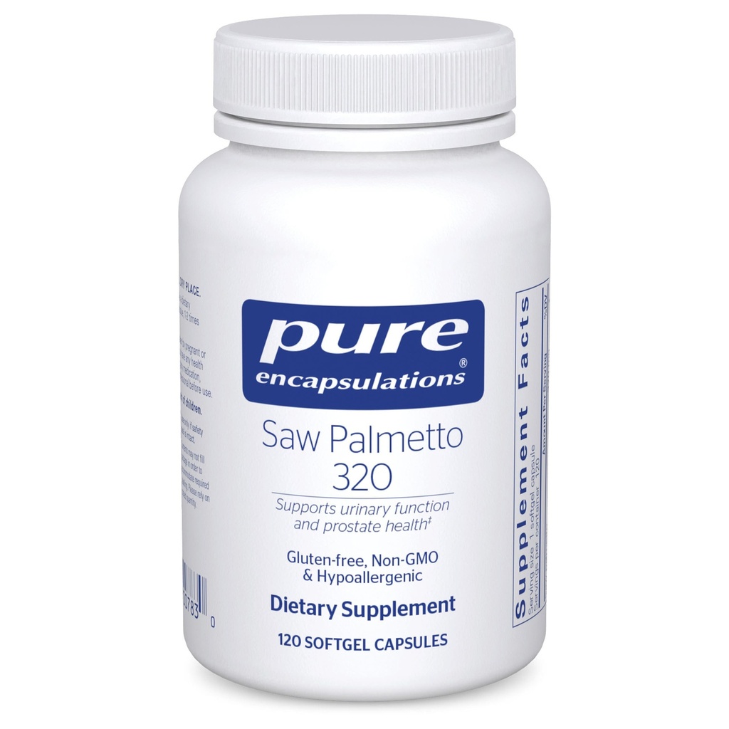 Čisté enkapsulace Saw Palmetto 320 - Mastné kyseliny a ostatní esenciální živiny na podporu metabolismu a močení Funkce - s Saw Palmetto Extract - 120 Softgel Kapsle