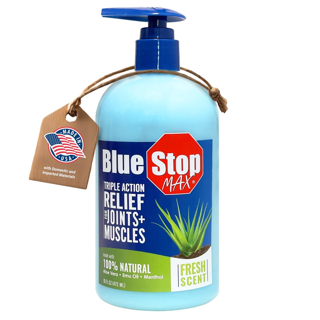 Blue Stop Max Masáž Gel pro tělo Aches, 16 oz Pump láhev; 3 v 1 Usnadňuje tělo Aches, podporuje klouby a nurishes kůže