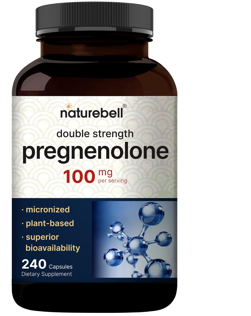 Těhotenolone 100mg, 240 Kapsle 124; 99% Čistota, Mikronizovaný stupeň pro vyšší absorpci, Plant based - přírodní prekurzor, mozek, & Imunitní doplněk zdraví - Non- GMO, Soy Free