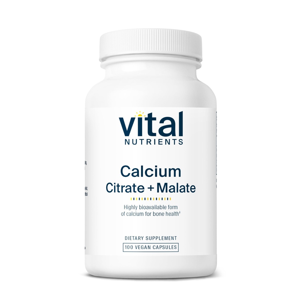 Vital Nutrients vápník Citrát a Malate Complex 150mg CLAS124; Veganský dodatek CLAS124; Podpora síly kostí, svalů a kardiovaskulární zdraví * CLAS124; Gluten, mléčný a sójový zdarma CLAS124; 100 Kapsle