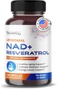 Lipozomální NAD + 600mg s Resveratrolem 200mg pro buněčnou energii a zdravé stárnutí - 180 Kapsle - Vegan, Non- GMO, USA Made