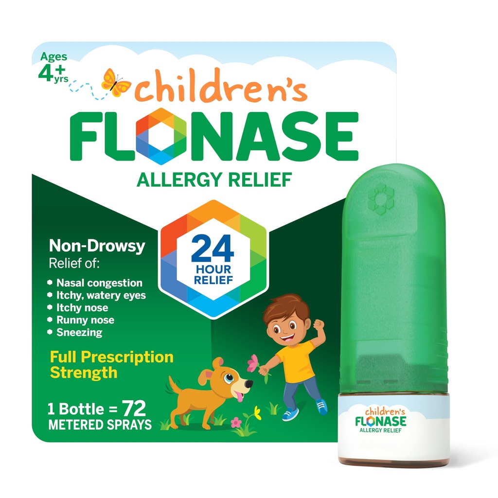 Flonáza Dětské alergie Relief Nasal Spray, 24-hodinová Non- Drowsy Multi- Symptom Relief - 72 Spray