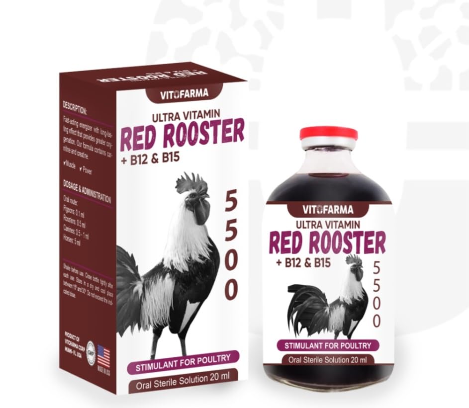 B12 5500 20ml Restorative Muscle Mass Optimal Weight Support Booster for Rooster - Suplemento para Gallos b12 20 ml (20 ml)