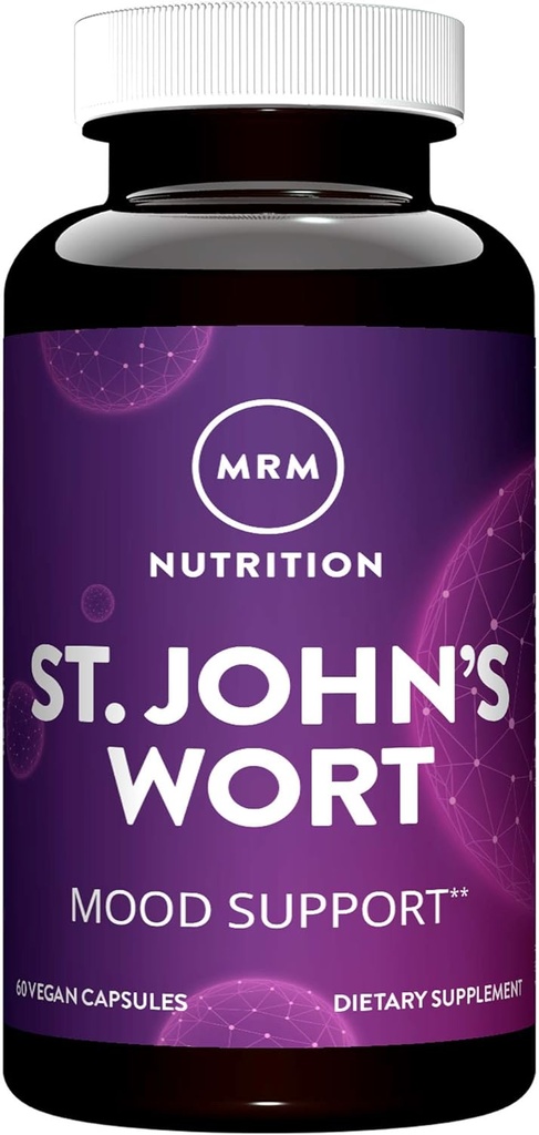MRM Nutrition St. John 's Wort CLAS124; 0, 3% Hypericin 450mg CLAS124; Mood + Well- Being Support CLAS124; Gluten- Free + Vegan CLAS124; 60 Kapsle