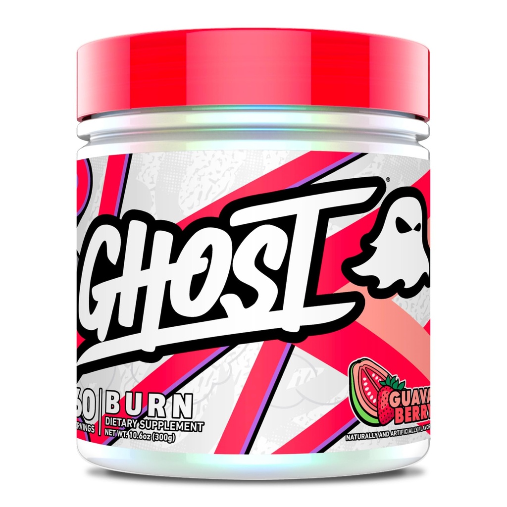 GHOST Burn Weight Management Powder, Guava Berry (60 Služeb) - Dodatek pro metabolismus a podporu energie pro muže a ženy - Přírodní kofein, L- karnitin & L- Tyrosin - gluten, Soy & Sugar- zdarma, Vegan