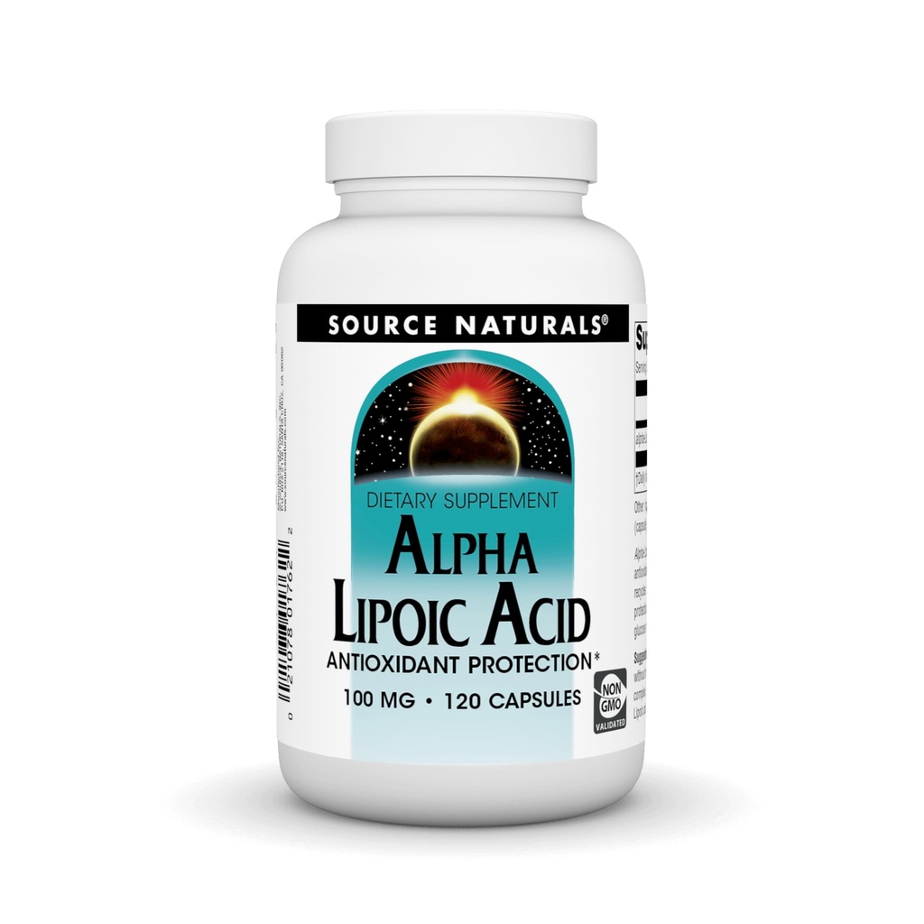 Zdroj Naturals Alpha Lipoic Acid 100 mg Podporuje metabolismus zdravého cukru, funkci jater a generování energie - 120 Kapsle