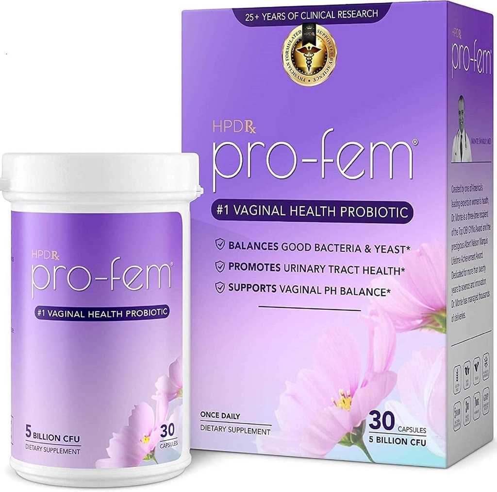 HPD Rx Pro- Fem # 1 Vaginální zdraví Probiotické 124; Vaginální Probiotika CLAS124; Klinicky osvědčené k podpoře kvasnice & PH bilance, Močové Trakt Zdraví CLAS124; Feminin Probiotika CLAS124; Pracuje v 7 Dny 124; 30 Kapsle 124; 1 Balení