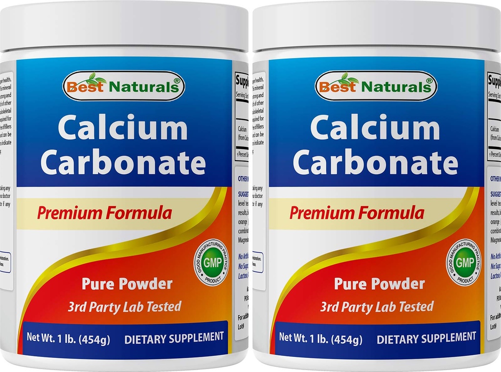 2 Pack - Nejlepší Naturals Karbonát vápenatý Prášek 1 libra (Celkem 2 libry) - Potravinová třída