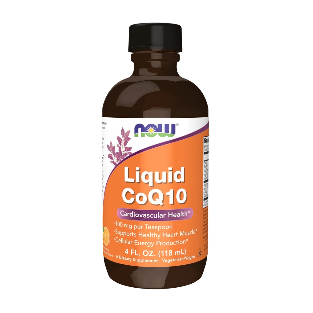 Nyní doplňky, CoQ10 Liquid, 100 mg na Teaspoon, s Co- enzym B Vitamíny, Sweated s Xylitol, 4- Ounce
