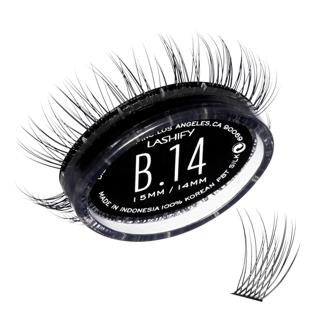 Lashify Bold 14mm Gossamer DIY Eyelash Rozšíření Refill, Black, Easy False Eyelashs for a Natural Look