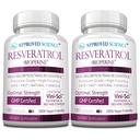 Schválené Science ® Resveratrol - 1000 mg Trans Resveratrol - 250 mg polyfenolu - 98% stupeň čistoty - Obsahuje Bioperin ® - 380 Vegan Friendly Capsules - 2 Lahvičky