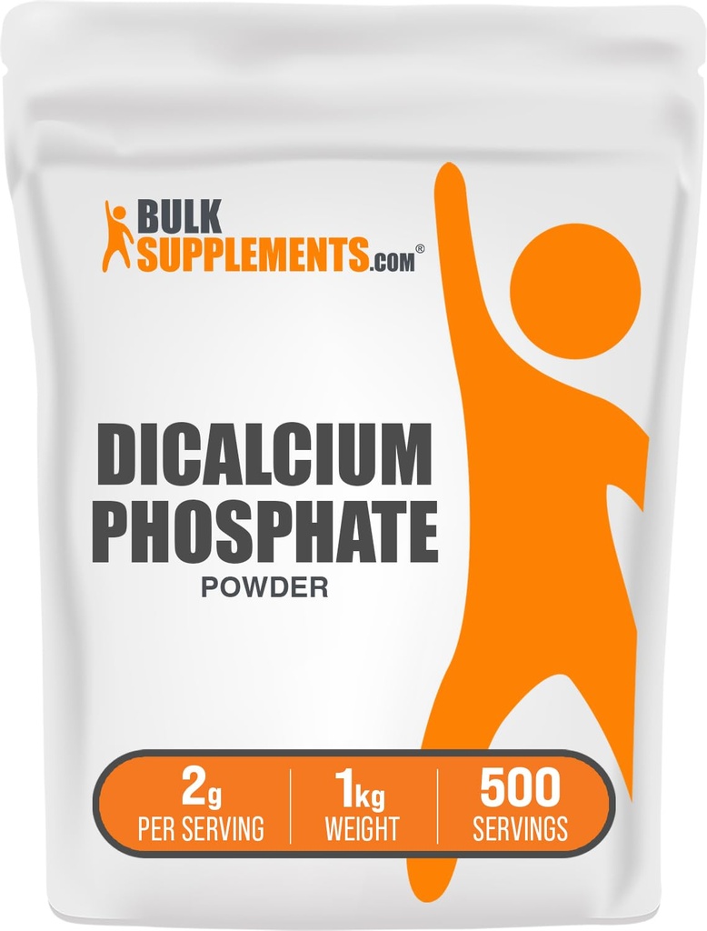 BulkSupplements.com Dicalcium Fosfát Powder - doplněk vápníku, DCP dodatek - bezochucený & gluten zdarma, 2g na servírování, 1kg (2,2 kg) (balení po 1)