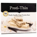 Proti- Thin Fluffy Vanilla Crisp Protein Bary, 15g Protein, Nízká kalorie, Velmi nízká sacharid (VLC), Nízký tuk, High Fiber Snack Bar, KETO Diet Friendly, Ideální protein kompatibilní, No Gluten ingredience, 7 / Box