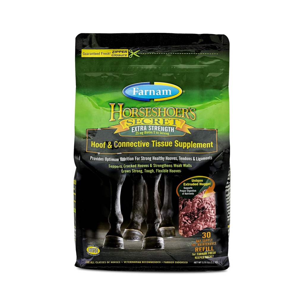 Farnam Horseshoer 's Secret EXTRA STRENGTH doplňky kopyta & Connective Tissup, Promotes silný, zdravé kopyta, šlachy & vazy, 3,75 liber., 30 dní dodávky
