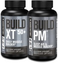 Jacked Factory Build- XT 50 + Daily Muscle Builder (90 Kapsle) & Building PM Night Time Muscle Builder & Sleep Aid (60 Kapsle) for Muscle Growth, Vitality, & Recovery