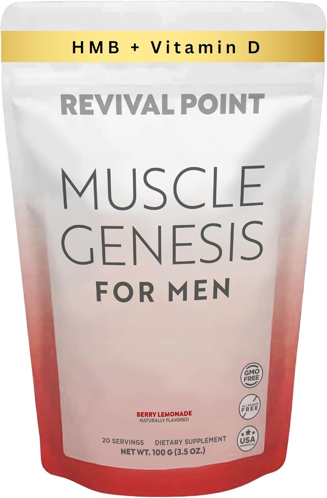 Svalová Genesis HMB a vitamin D3 dodatek s klinicky studoval myHMB, vápník a VIT C - 5000mg per Serving - Promotes Recovery, Lean Muscle Mass, a zdravé stárnutí u mužů