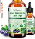 Vápník hořčík zinek, tekutý vápník hořčík Citrát s vitaminem D3 K2, B6, Omega-3, vysoká potence tekutá hořčík kalcium Kapky w. Bylinný dodatek pro kosti, svalovina, relaxace, spánek, Nerve