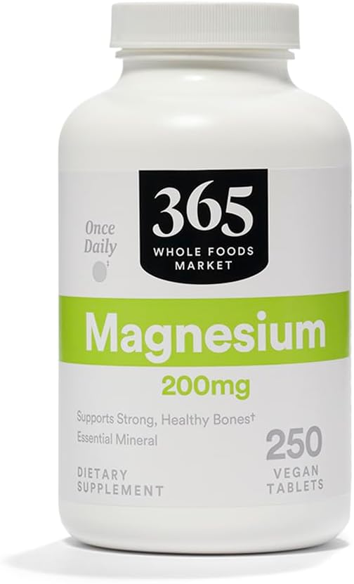 365 podle Whole Foods Market, Magnesium 200mg, Vegan, 250 Tablet