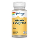 SOLARAY vitamin B Complex 50 mg - Vitaminy z buněčné energie - Metabolismus a nerv Zdravotní podpora s vitaminem B12, Vitamin B1, B6, Niacin, kyselina listová, biotin a další B vitaminy - Vegan, 100 VegCaps