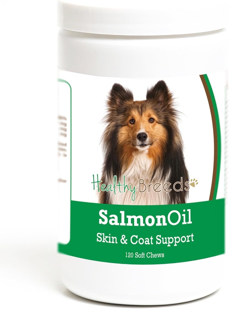 Zdravé plemeno Shetland Sheepdog losos olej měkké žvýkání 120 Počet