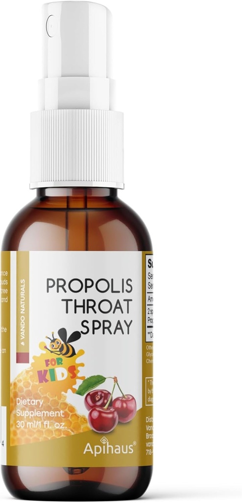 Propolis & Herb Krční sprška pro děti s třešňovou příchutí, 1 tekutá Ounce