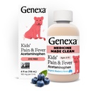 Genexa Children 's Clean Acetaminofen PHAR124; Pediatrik Preferred Ingredients PHAR124; Pain & Fever Reducer for Kids PHAR124; Barvy Free, 0% umělé přísady PHAR124; Ages 2-11, Delicious Organic Blueberry Liquid, 4 fl oz