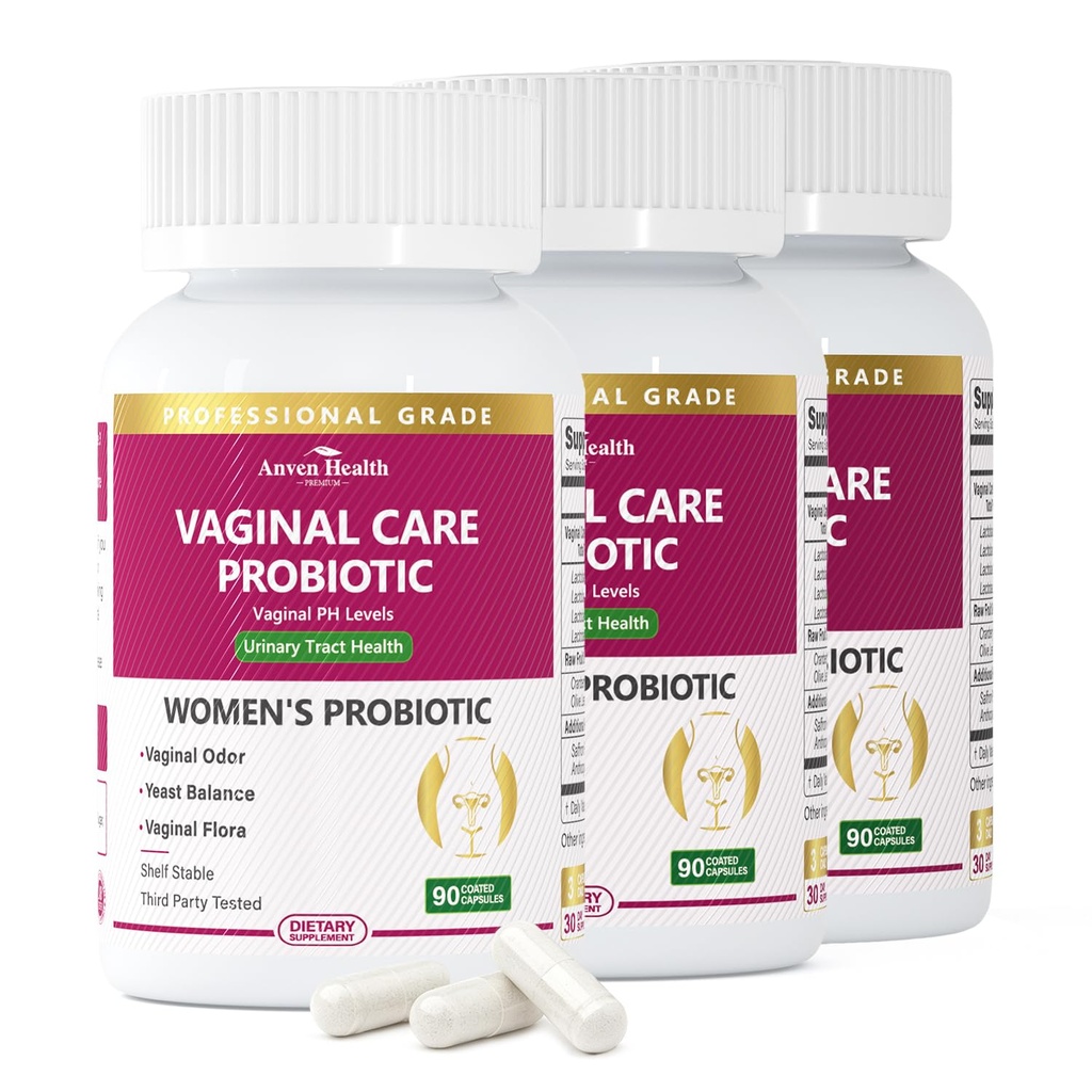 Vaginální probiotika pro ženy Balance s prebiotiky - 60 miliard Womens Probiotika pro Vaginální Flora, zápach, kvasinky a stravitelné zdraví se Saffron, Cranberry, Vegan & Non- GMO S124; 270 Caps