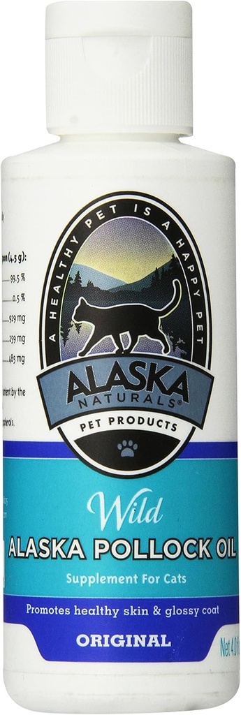 Aljaška Naturals Pet Products Pollock Oil pro psy, 4-Ounce láhev