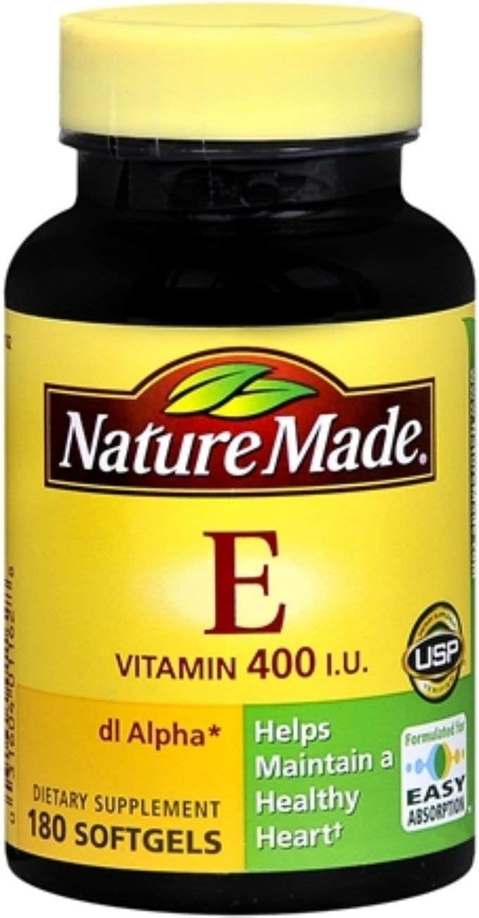 Nature Made dl- Alpha Vitamin E 400 IU Softgels 180 měkkých gelů (balení po 8)