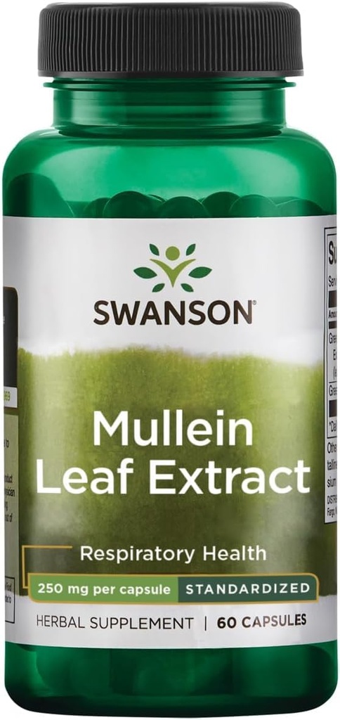 Swanson Mullein Leaf Extract - Standardizované 250mg 60 Kapsle