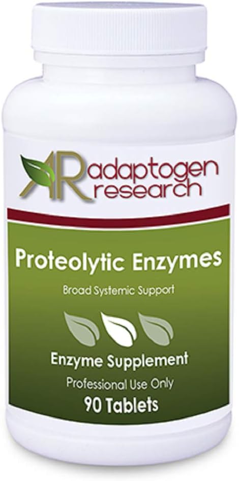 Proteolytic Enzymes Broad Systemic Support 124; Vegetarian Blend with Serratia Peptidase & Bromelain for Digestion, Sourced from Papaya & Ananason Appen12 124; 90 Enteric Coated Tablety 124; Adaptogen Research