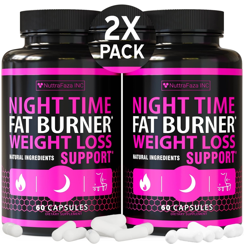 (2 Pack) Night Time Weight Loss Pills for Women - Advanced Weight Loss Supplement - Fat Burners for Women - Diet Pills that Work Fast - Belly Fat Burner - Appetite Conpressant - Made in USA