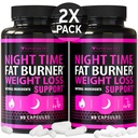 (2 Pack) Night Time Weight Loss Pills for Women - Advanced Weight Loss Supplement - Fat Burners for Women - Diet Pills that Work Fast - Belly Fat Burner - Appetite Conpressant - Made in USA