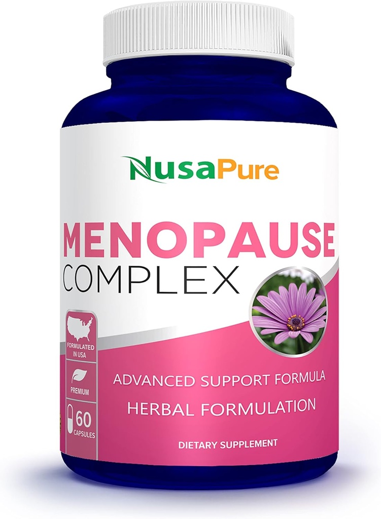 NusaPure Menopauza Komplex: Black Cohosh a Bylinné přísady - 60 Kapsle