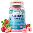 Doplněk k citronanu vápenatému 1000mg pro ženy a muže, 6- in-1 hořčík zinečnaté gumy + vitamín D3, B6 a draslík vysoká absorpce pro kosti, zuby, svalovina a nerv zdraví, vegan, cukr zdarma, 60Cts
