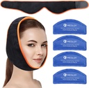 Face Ice Pack Wrap pro TMJ, Moudrost zuby, se 4 opakovaně použitelné teplé studené terapie gelové balíčky, bolest úleva pro bradu, hlava, Čelist, ústní a obličejové chirurgie, zubní implantáty