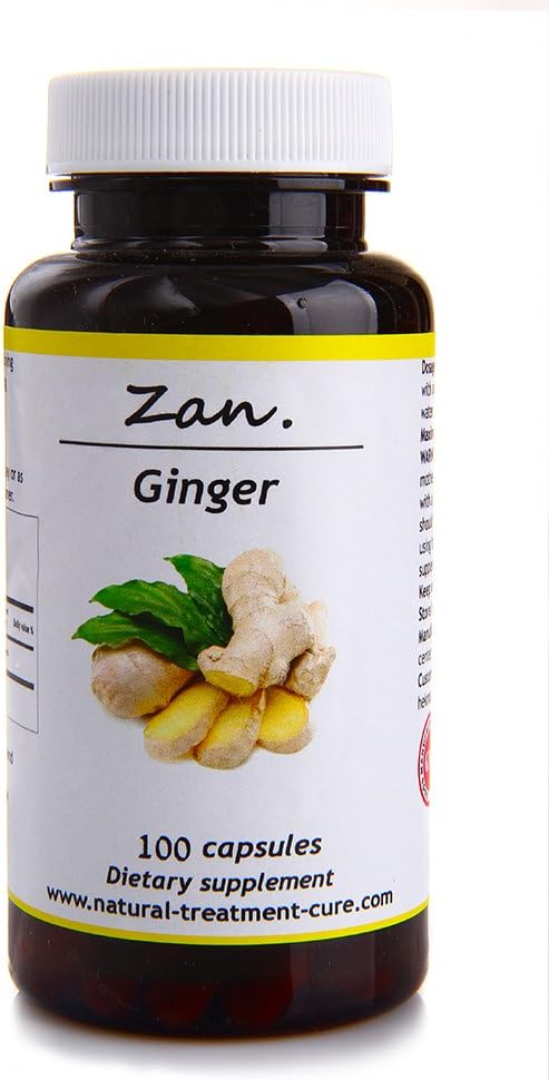 Hekma Center Pure Ginger Root - Zingiber Officinalis - 100 Kapsle Reduces Nausea - Vegan