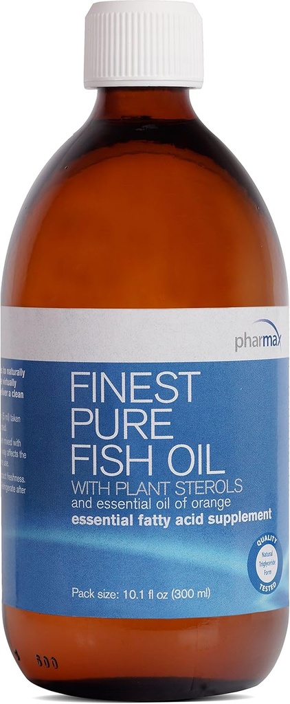 Pharmax Nejlepší Rybí olej 124; s rostlinnými steroly a esenciální Orange na podporu optimální kardiovaskulární zdraví 124; 10.1 f. oz.