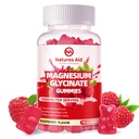 Magnesium Glycinát Gummies 1000mg - Doplněk hořčíku bez cukru s vitaminem D, B6, CoQ10 pro klidnou náladu a podporu spánku - 90 Malinové gumy.