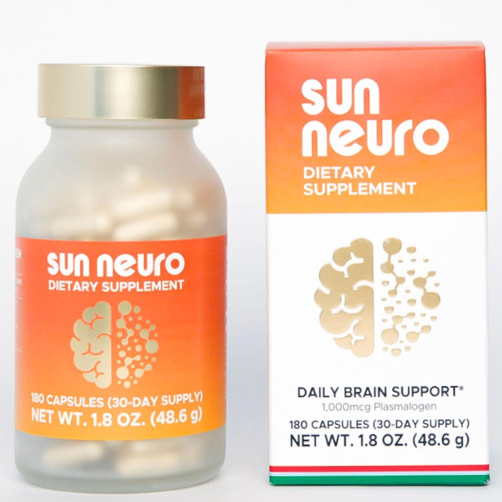 Sun Chlorella Sun Neuro Nootropic Mozek Dodatek - Denní koncentrace paměti a Focus Dodatek pro ženy a muže - Přírodní Plasmalogen Boost z mořských ananasu - 180 Kapsle
